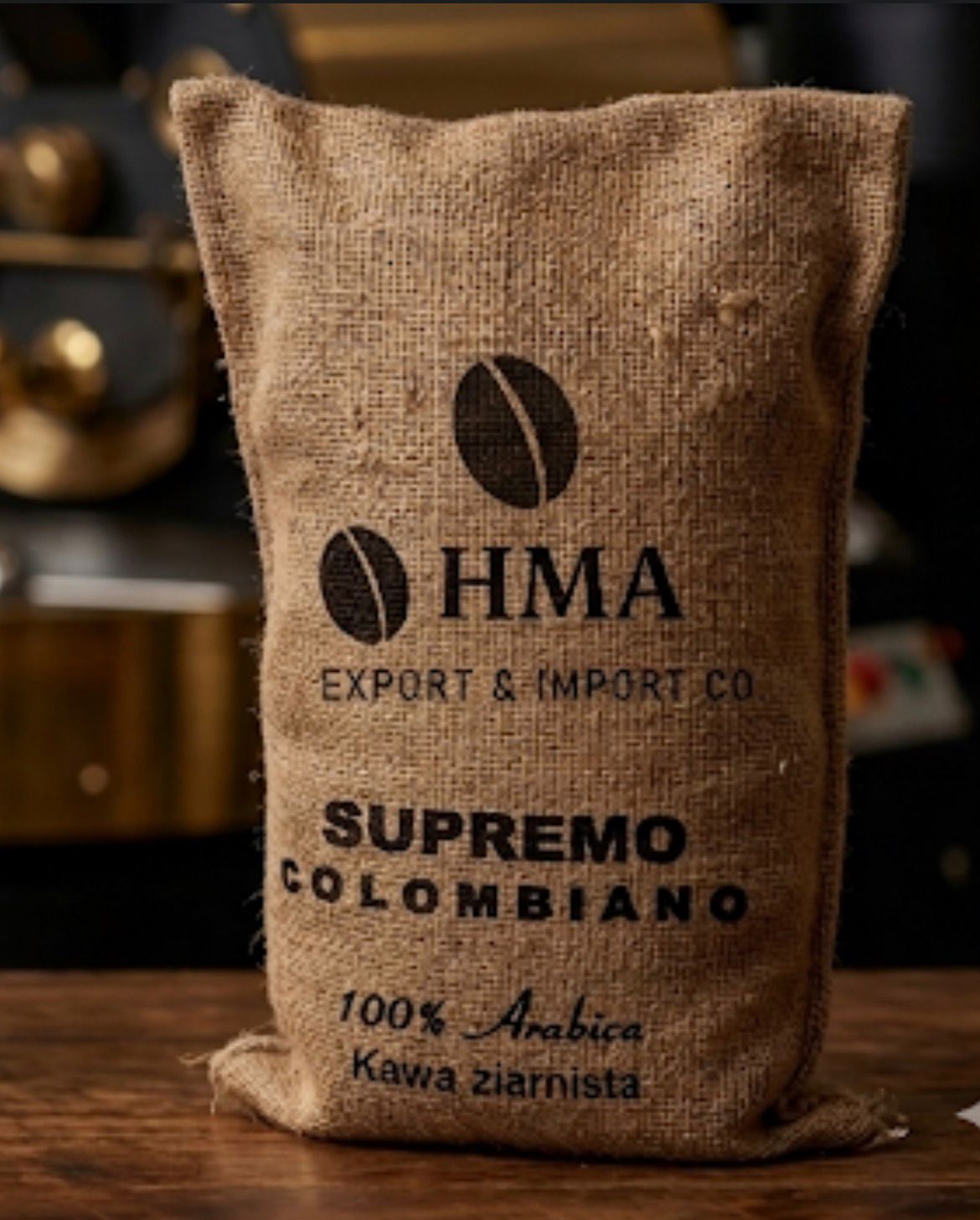 70kg jute coffee sacks stacked in warehouse